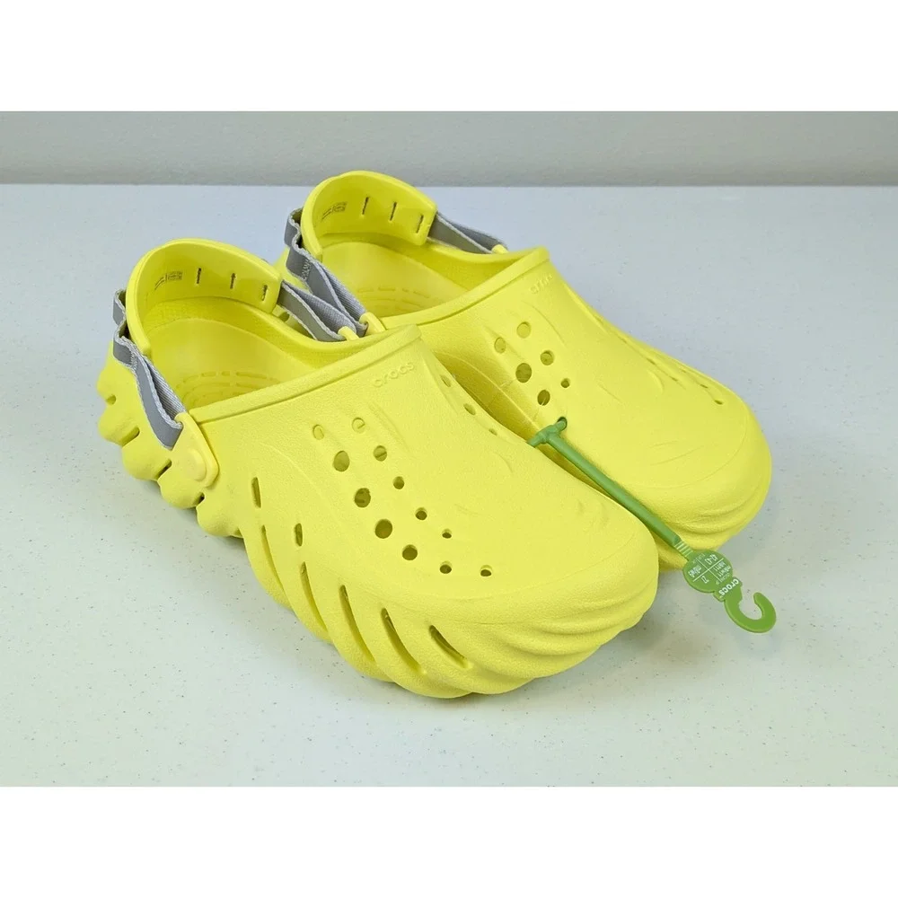 Crocs Echo Clogs w/ Reflective Strap Acidity Neon Yellow Size Men's 9/Womens 11